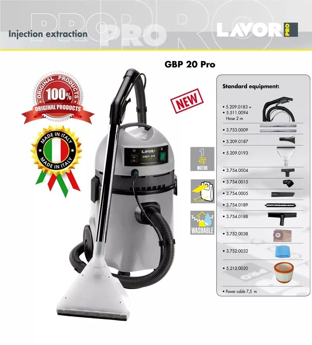 Lavor Pro 1.4kW Injection/Extraction Carpet Vacuum Cleaner – MY Power Tools