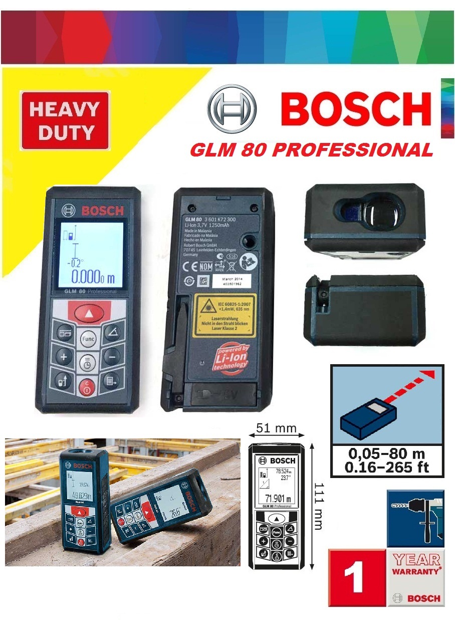 Bosch GLM 80 Distance Laser Measurer – MY Power Tools