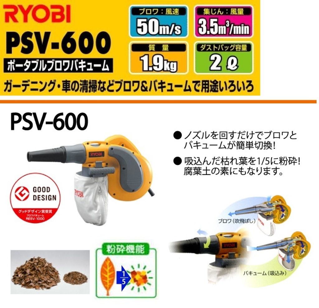 Ryobi Psv 650w Blower And Dust Collector My Power Tools