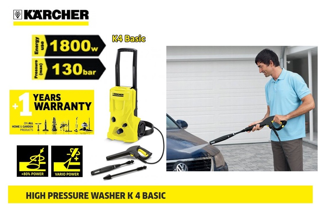 Karcher K4 Basic 1800W 130Bar Induction Pressure Washer – MY Power Tools
