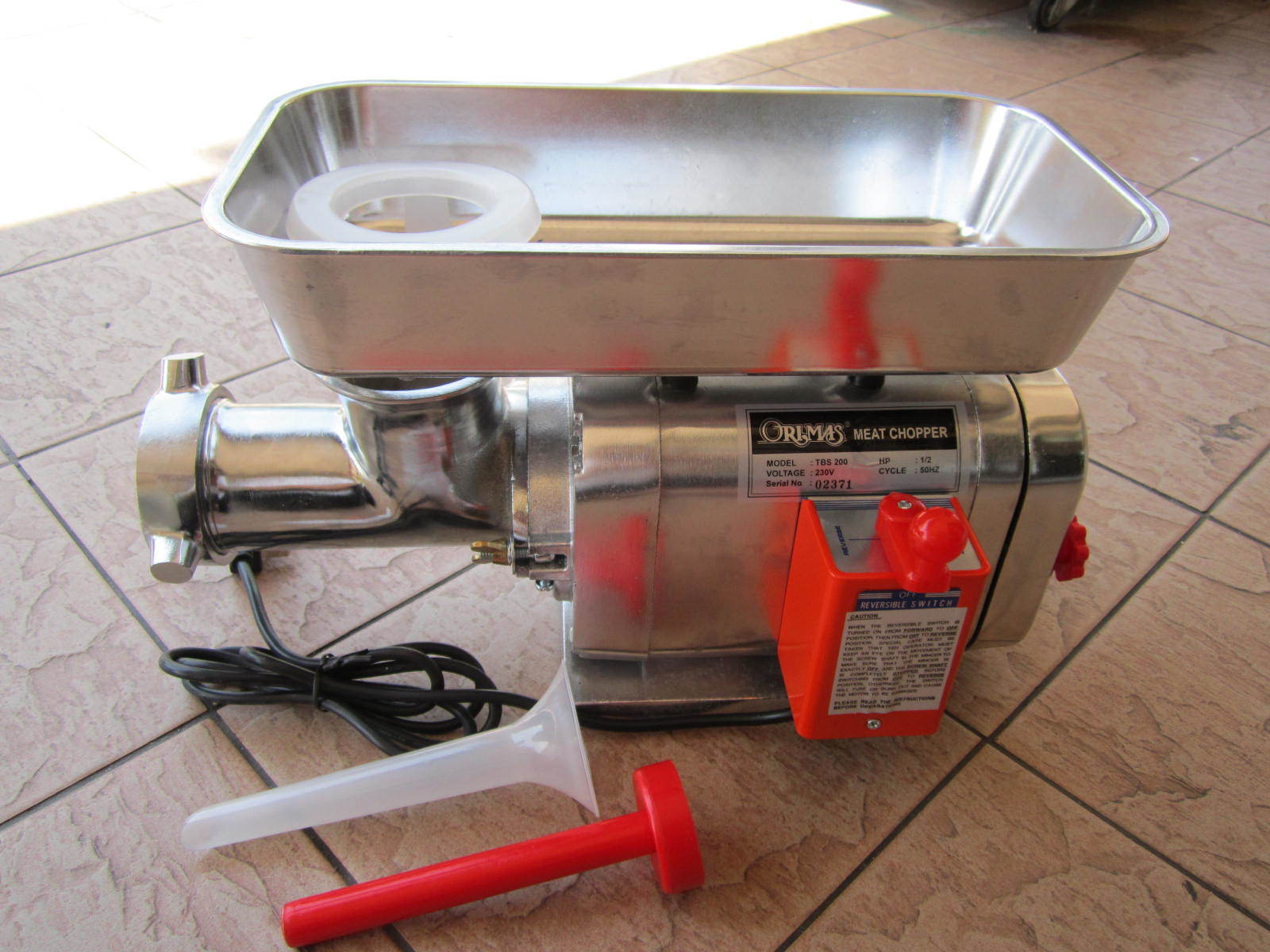 Orimas 1/2HP Tabletop Meat Mincer Machine MY Power Tools