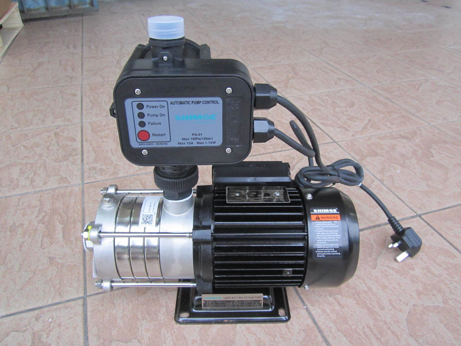 Shimge BWJ 24PC 0.75HP Stainless Steel Horizontal MultiStage Pump