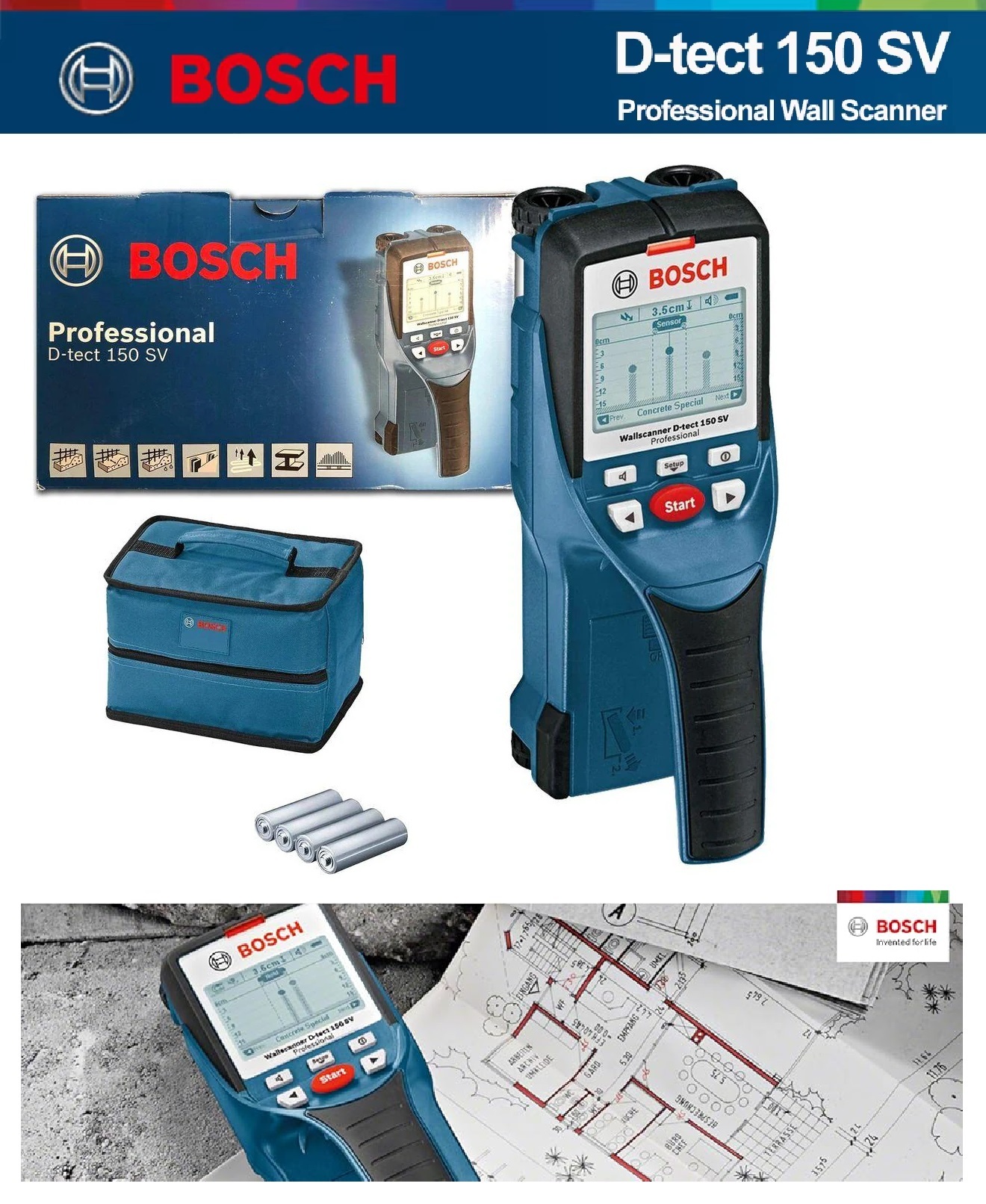 Bosch D-Tect 150 SV Professional Wallscanner Detector – MY Power Tools