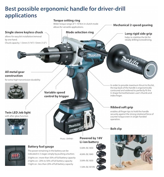 Makita 18V 4.0Ah Cordless Brushless Heavy Duty Driver Drill MY Power