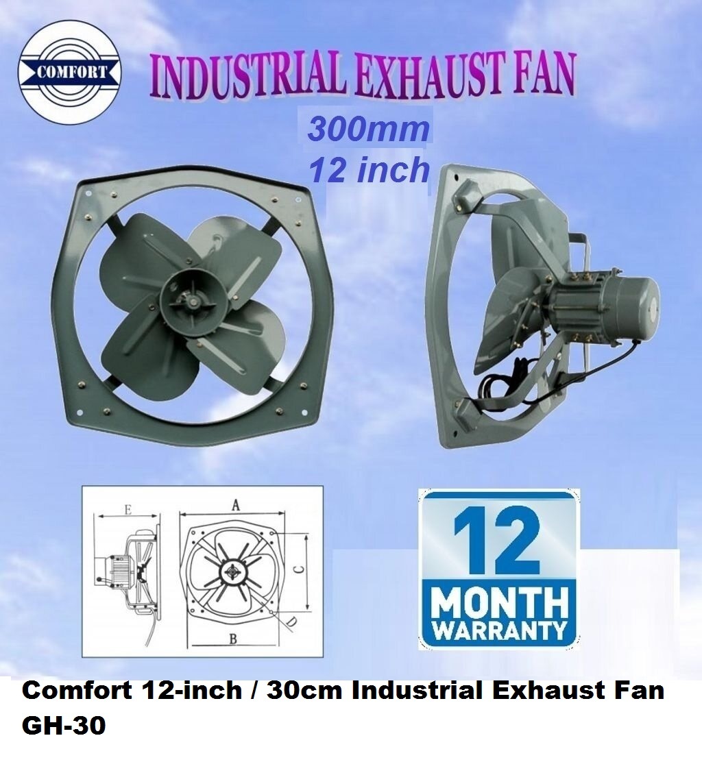 Comfort GH-30cm 12-inch Heavy Duty Industrial Exhaust Fan 100W