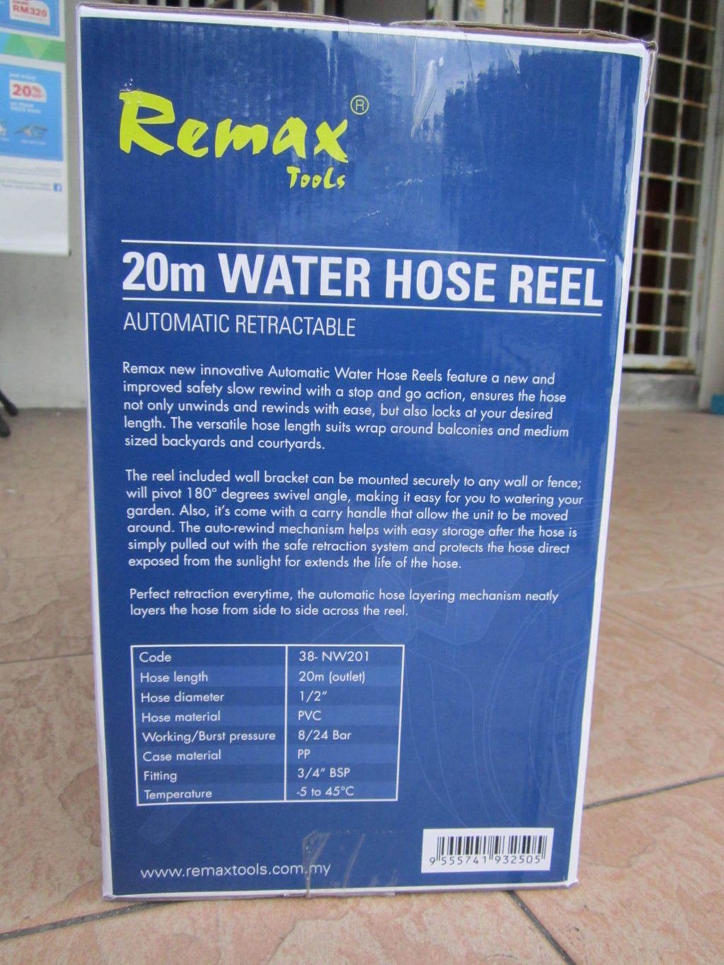 Remax 1/2 x 20m Automatic Retractable Water Hose Reel – MY Power Tools