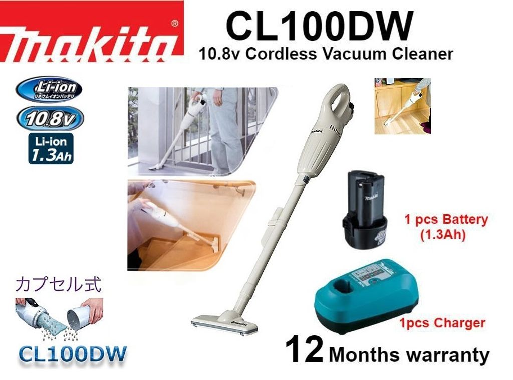 Makita CL100DW 10.8V Mobile Vacuum Cleaner - White