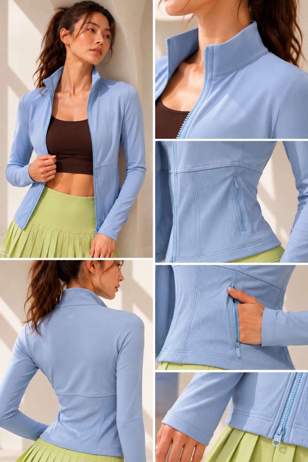 zipper slim jacket