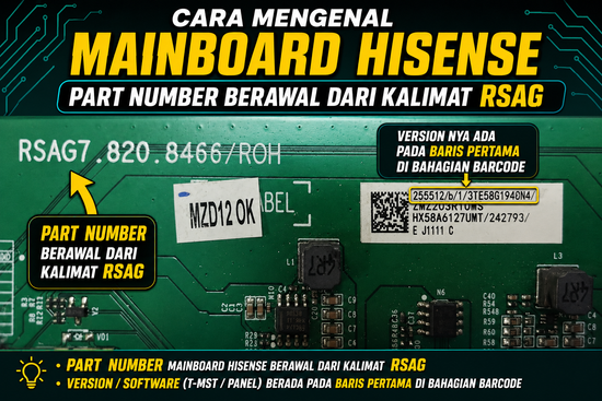 How to find out the part number and mainboard model | BumiHijau TV Solution