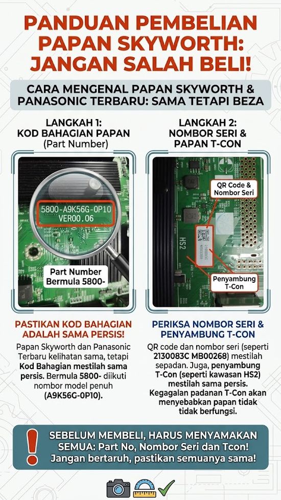 How to find out the part number and mainboard model | BumiHijau TV Solution