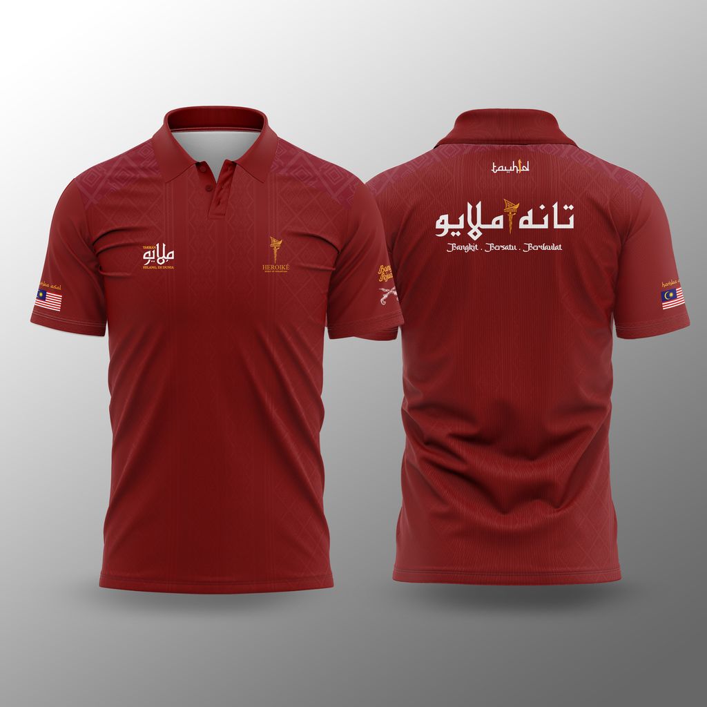 T MELAYU DESIGN maroon POLO