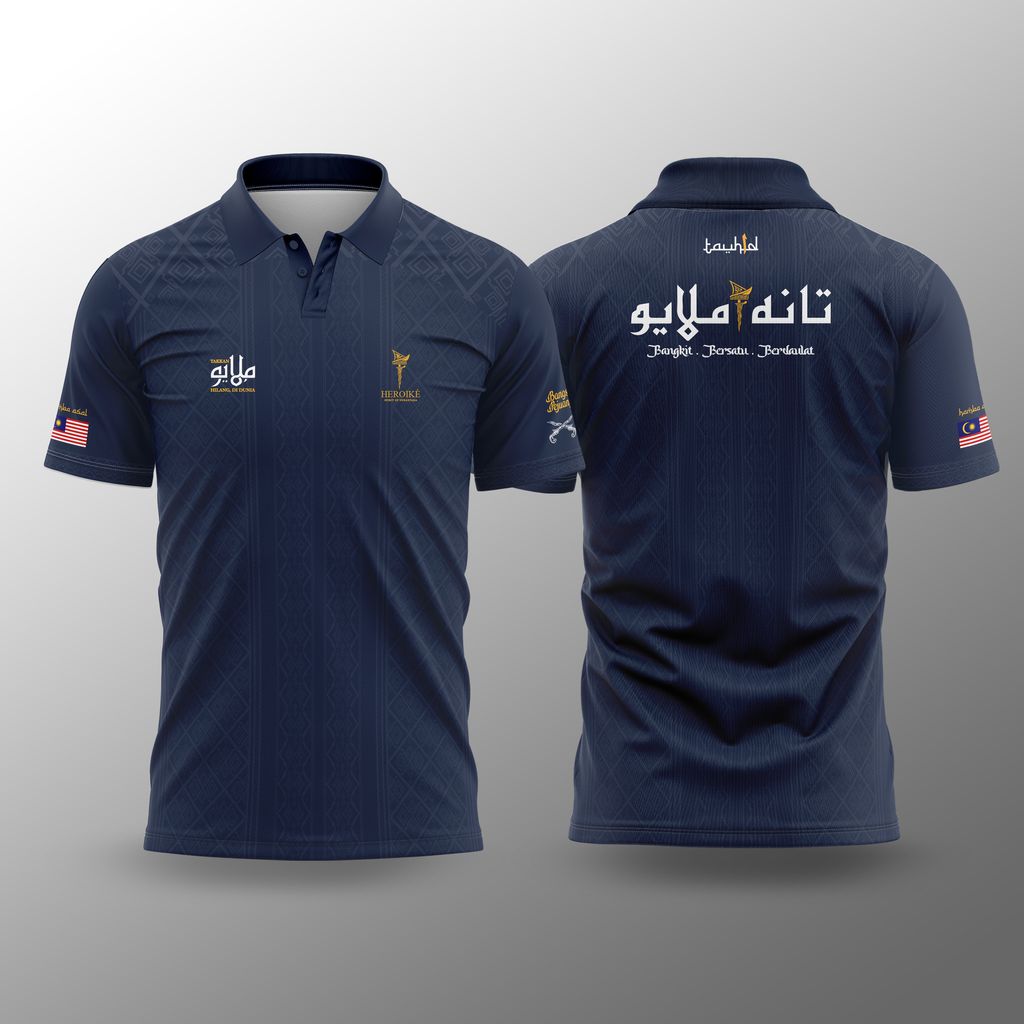 T MELAYU DESIGN NAVY POLO