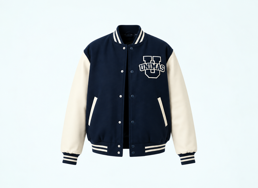 Navy and Cream UNIMAS Varsity Jacket