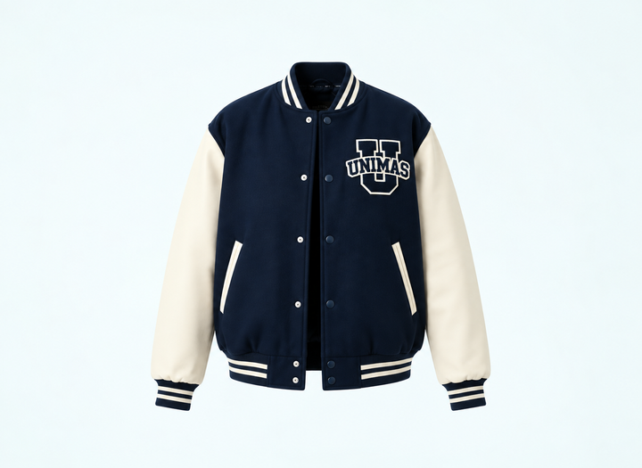 Navy and Cream UNIMAS Varsity Jacket