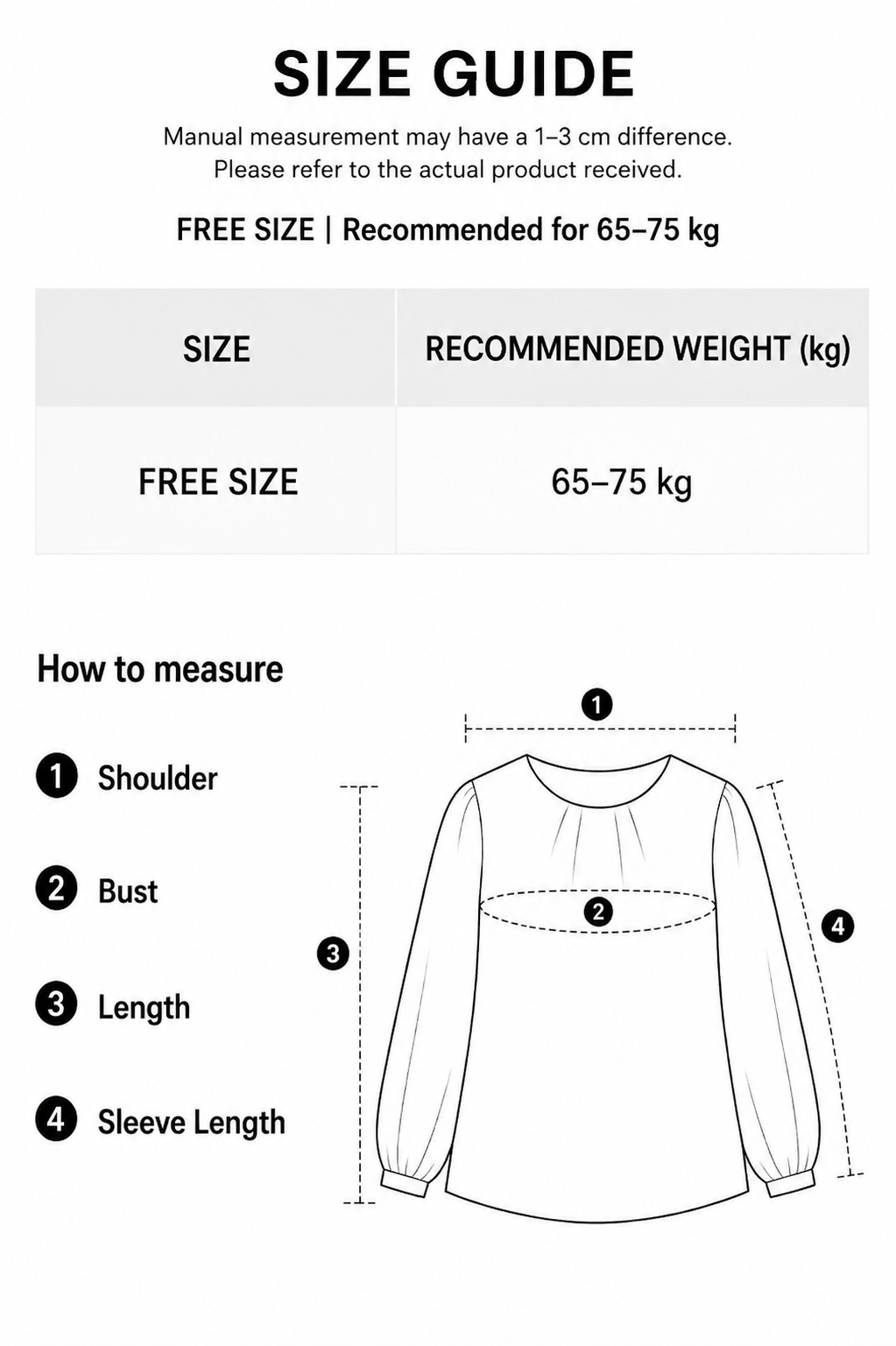 Nadia Dotted Ruffle Blouse size guide