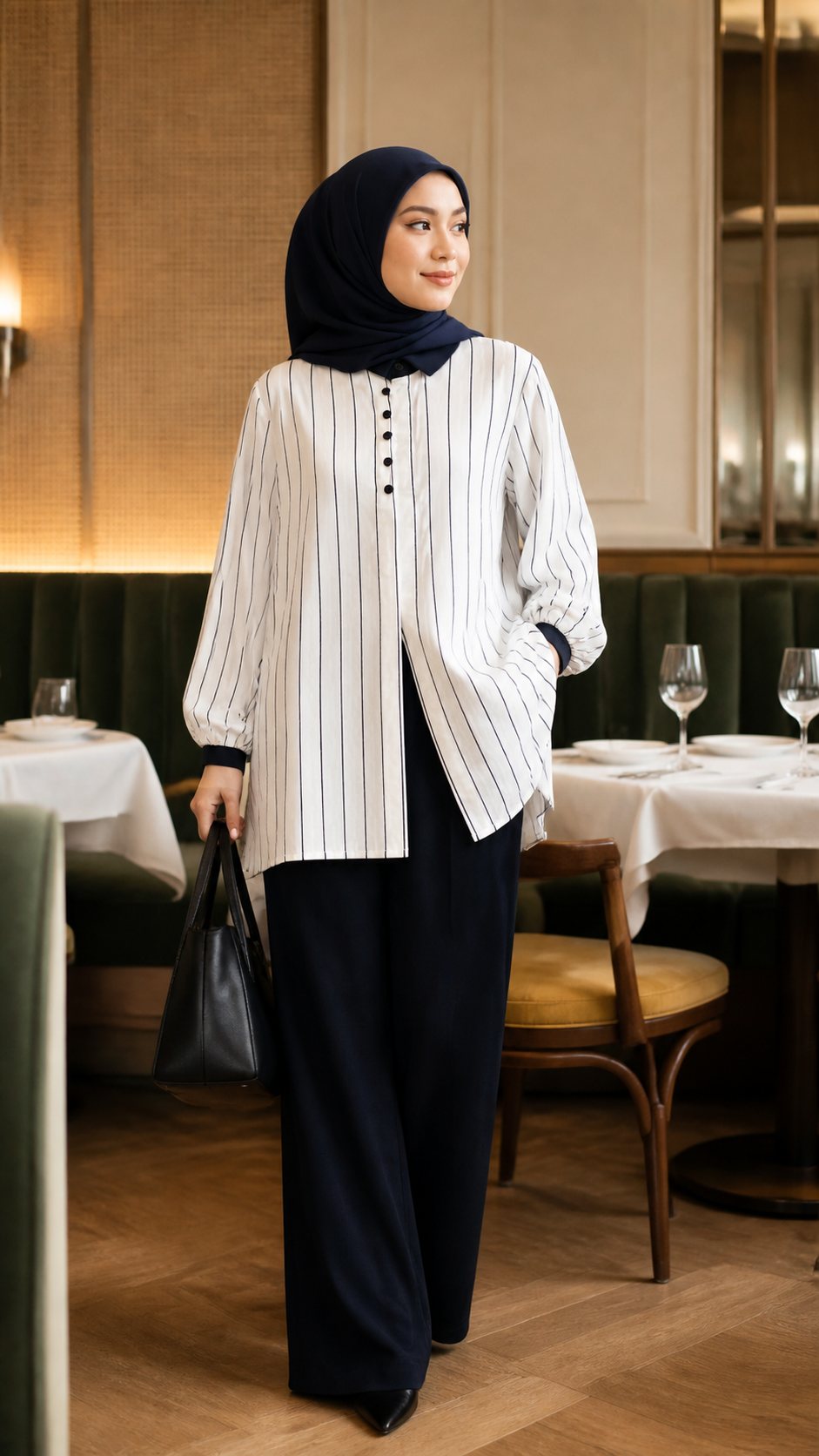 Maya Contrast Stripe Blouse styling 1