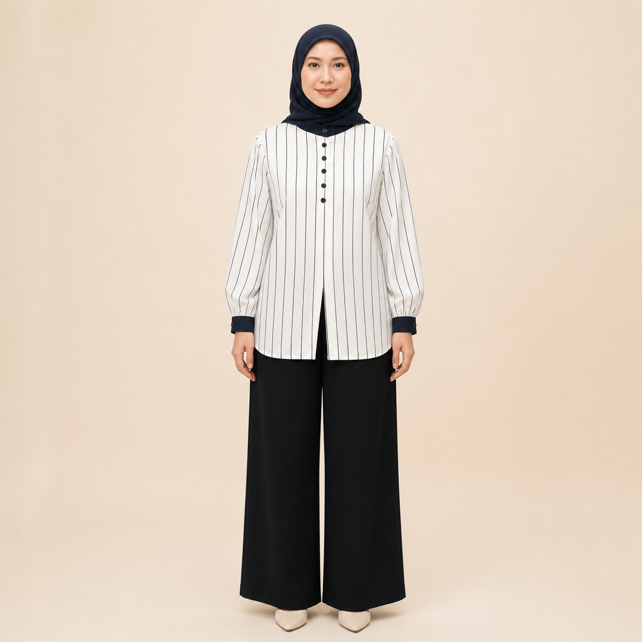 Maya Contrast Stripe Blouse front view