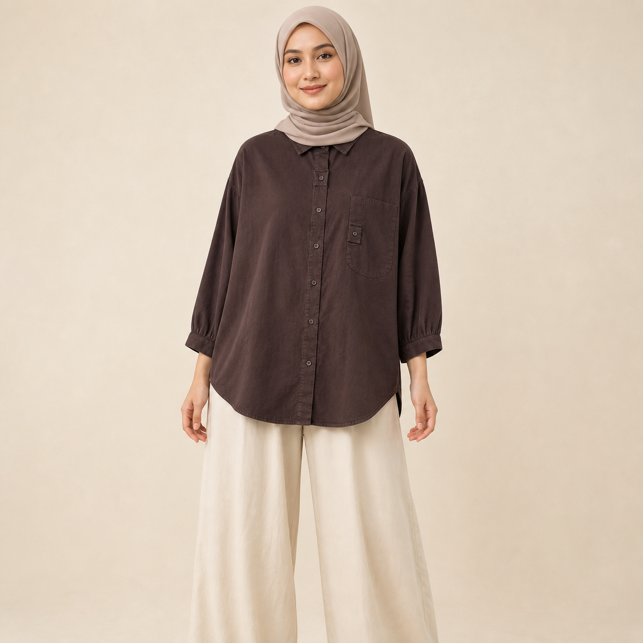 Raya Relaxed Collar Shirt front view