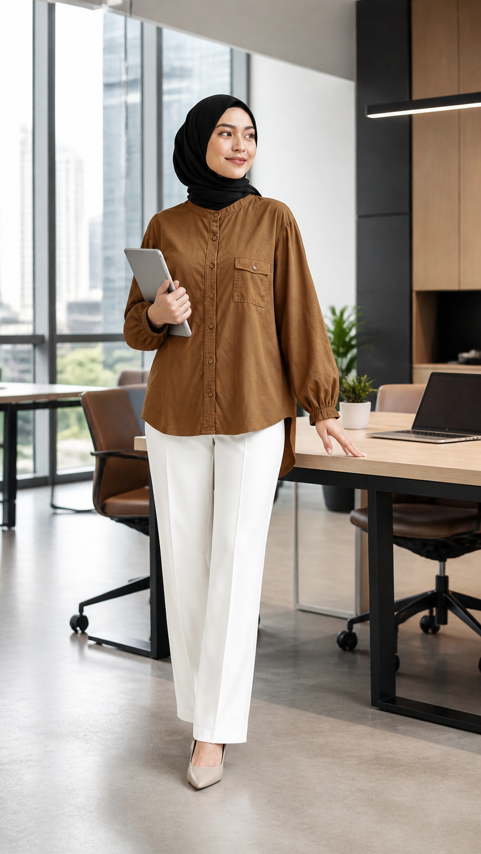 Amira Relaxed Utility Blouse styling 1