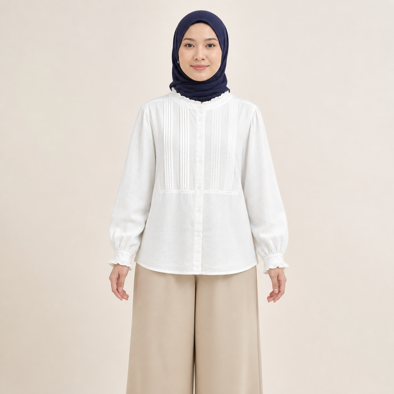 Hana Pintuck Blouse front view