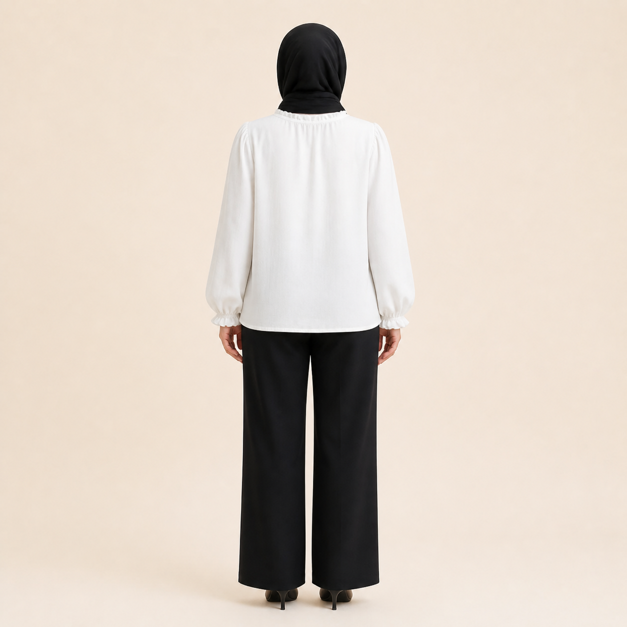 Safa Ruffle-Neck Blouse back view