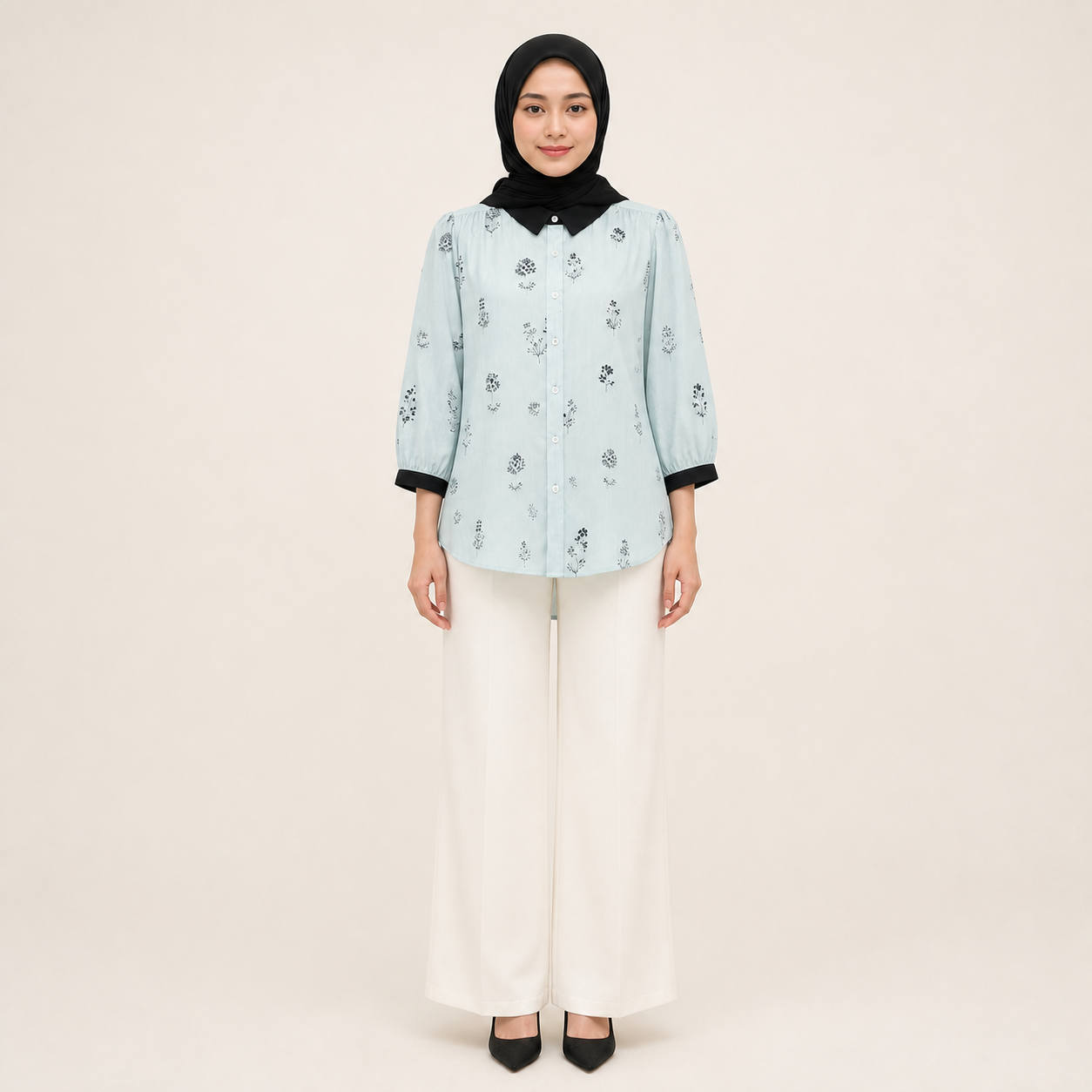 Yasmin Botanical Blouse front view