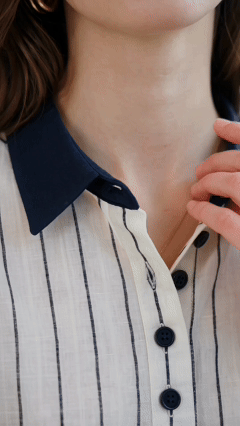 Maya Contrast Stripe Blouse motion view