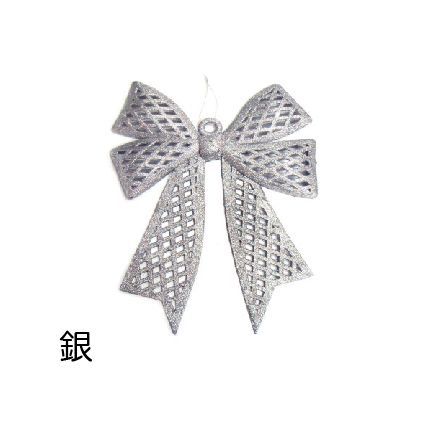0330B大蝴蝶結吊飾-銀