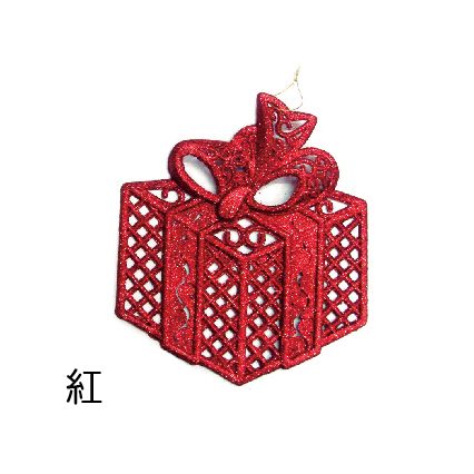 0327B禮物盒吊飾-紅