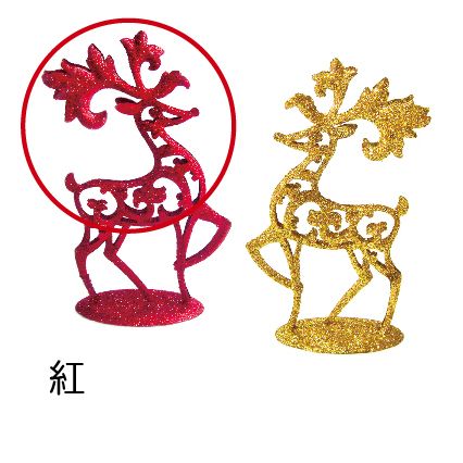 0357立體鐵片桌上型抬頭鹿-紅