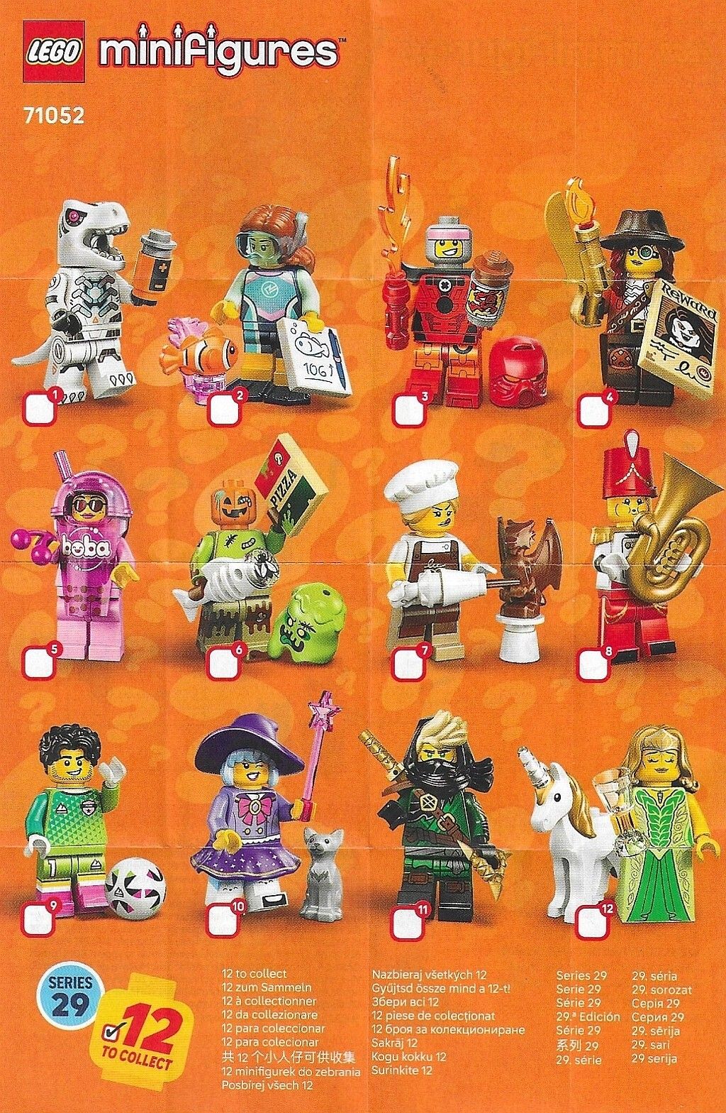 LEGO-71052-Minifigures-Series-29-Checklist-Complete
