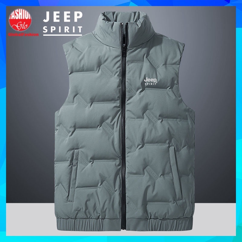 JEEP SPIRIT Vest Men Baju Sejuk Jaket Lelaki Lengan Pendek Sleeveless Jacket Plus Size Down Feather Winter Autumn Jaket
