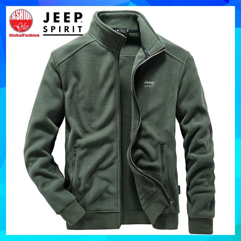 JEEP SPIRIT Autumn Jacket Men Baju Sejuk Lelaki Tebal Thick Warm Polar Fleece Jacket Windbreaker Jackets Indoor Outdoor