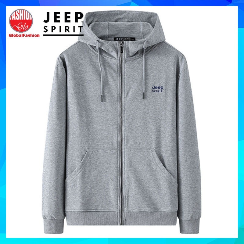 JEEP SPIRIT Autumn Hoodie Sweatshirt Woman + Men Baju Sejuk Switer Lelaki Perempuan Plus Size Cashmere for Outdoor Sport