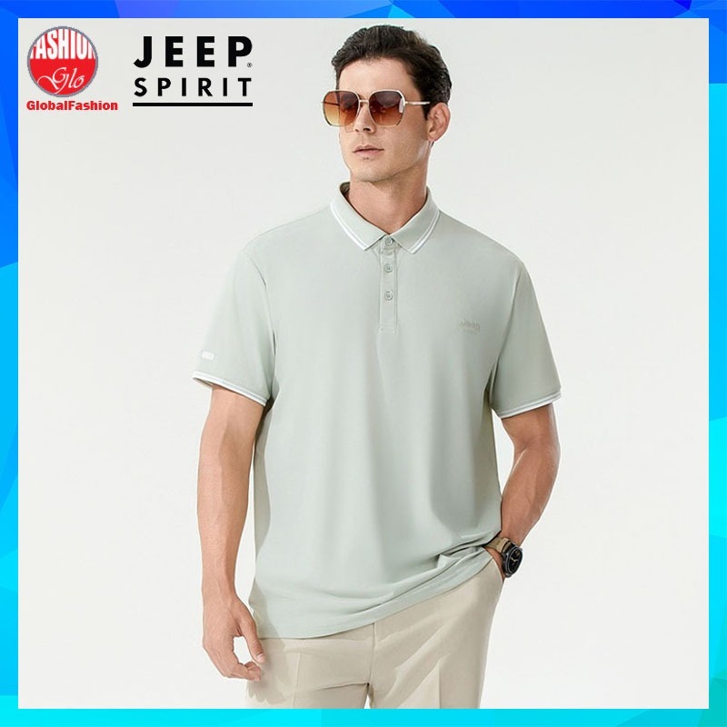 JEEP SPIRIT Short Sleeve Polo Shirt Men Baju Lelaki Lengan Pendek Summer Cotton Plain T Shirt 短袖t恤男