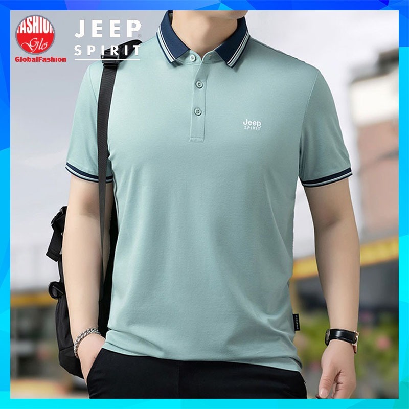 JEEP SPIRIT Short Sleeve Polo Tshirt Men Baju T Shirt Lelaki Lengan Pendek Slim Fit Plain Tee 男生衣服t恤