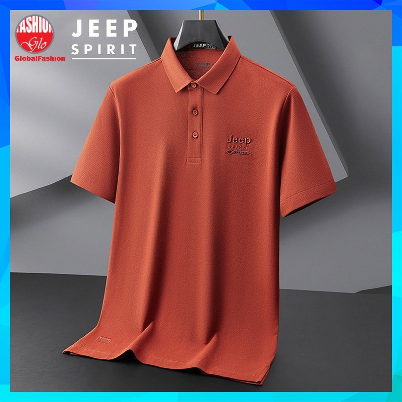 JEEP SPIRIT Polo Shirt Men Baju T Shirt Lelaki Berkolar Short Sleeve Plus Size Sport Tshirt 运动t恤男