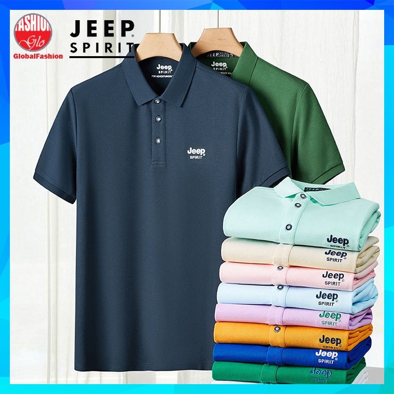 JEEP SPIRIT Short Sleeve Polo Tshirt Men Women Baju T Shirt Perempuan Lelaki Unisex Sport Tee 短袖t恤女男