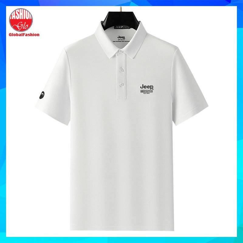 JEEP SPIRIT Short Sleeve Polo Tshirt Men Baju T Shirt Lelaki Berkolar Plus Size Plain Tee 男生衣服t恤