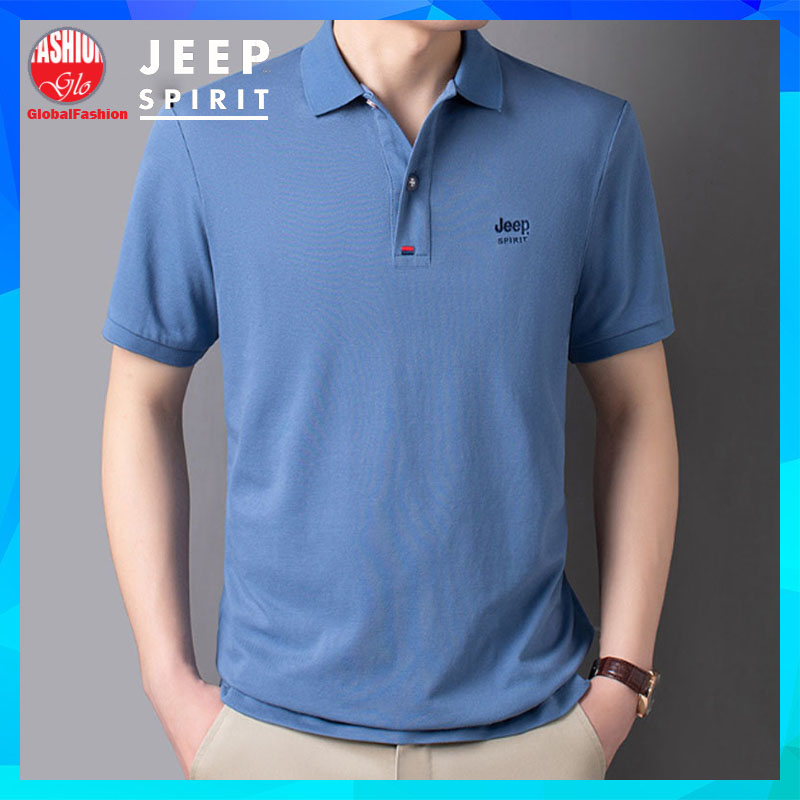 JEEP SPIRIT Polo T Shirt Men Baju T Shirt Lelaki Berkolar Polo T Shirt Men Short Sleeve Tshirt lengan pendek Lelaki