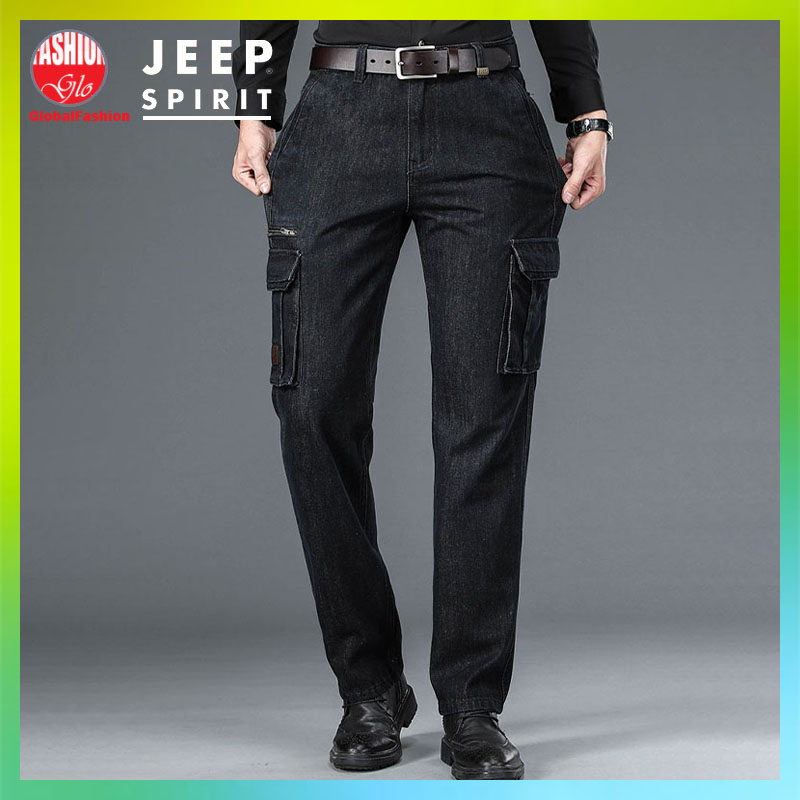 JEEP SPIRIT Cargo Jeans Men Seluar Kargo Lelaki Panjang Tactical Pants Men Long Pants Elastic Six Pocket pants 29 to 42