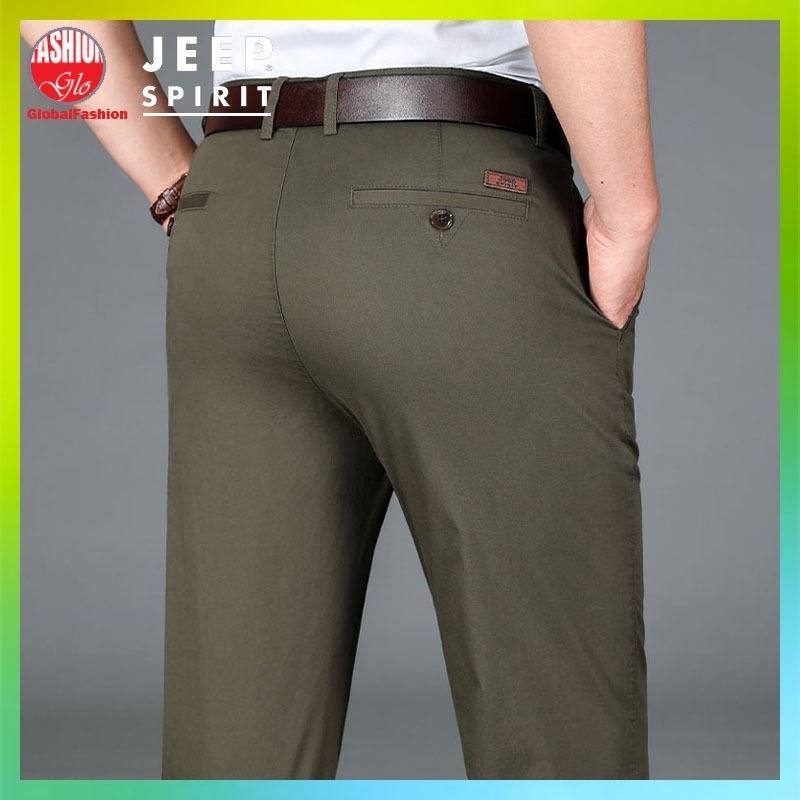 JEEP SPIRIT Men Long Pants Seluar Panjang Lelaki Straight Cut Formal Chino Cotton Celana Office Slack Pants Size 29 to 42