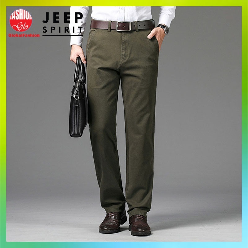 JEEP SPIRIT Long Pants Men Seluar Slack Lelaki Straight Cut Casual Trousers Men Seluar Panjang Lelaki Global Fashion