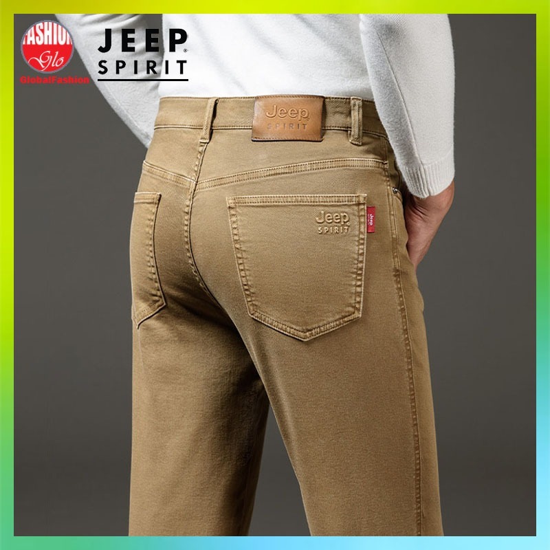 JEEP SPIRIT Long Pants Men Seluar Panjang Lelaki Straight Cut Medium Elastic Denim Jeans Washed Jeans Size 29 ro 42
