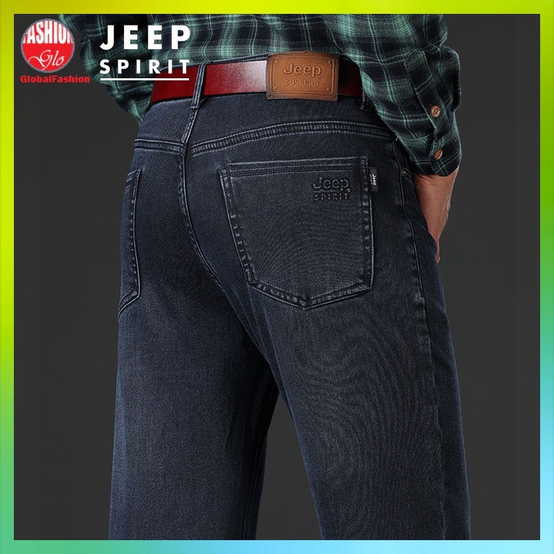 JEEP SPIRIT Men Long Jeans Seluar Jeans Lelaki Panjang Straight Cut Stretchable Denim Jean Casual Jeans Size 29 to 44