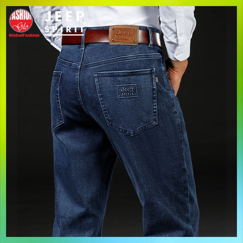 JEEP SPIRIT Men Long Jeans Seluar Jeans Lelaki Panjang Straight Cut Stretchable Denim Jean 直筒牛仔褲男