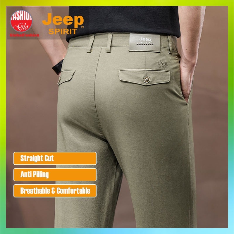 JEEP SPIRIT Men Long Pants Seluar Lelaki Panjang Straight Cut Office Trousers Work Celana 直筒休闲長褲男