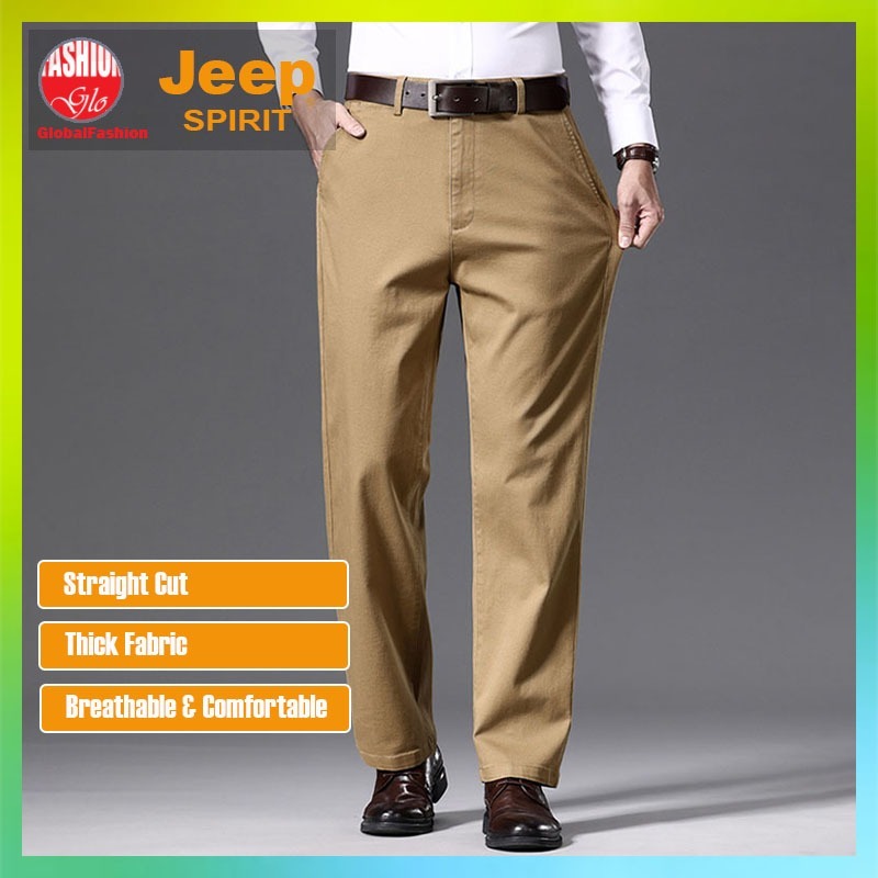 JEEP SPIRIT Men Long Pants Seluar Lelaki Panjang Straight Cut Office Trousers Work Celana 直筒西裝長褲男