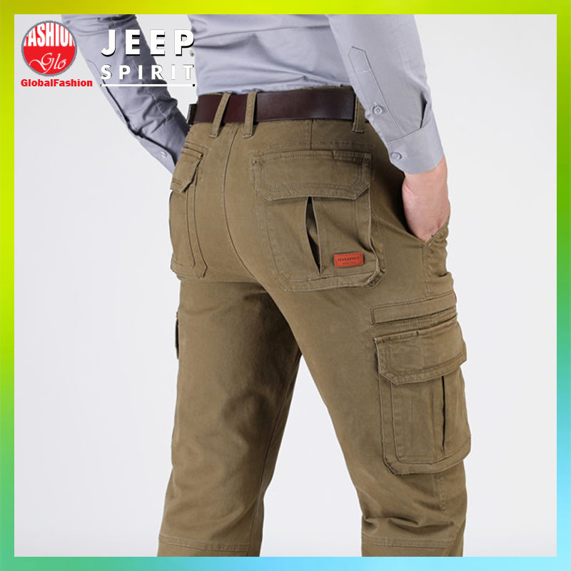 JEEP SPIRIT Cargo Pants Men Seluar Kargo Lelaki Straight Cut Pants Seluar Kerja Lelaki Tactical Pants Global Fashion 30 to 44