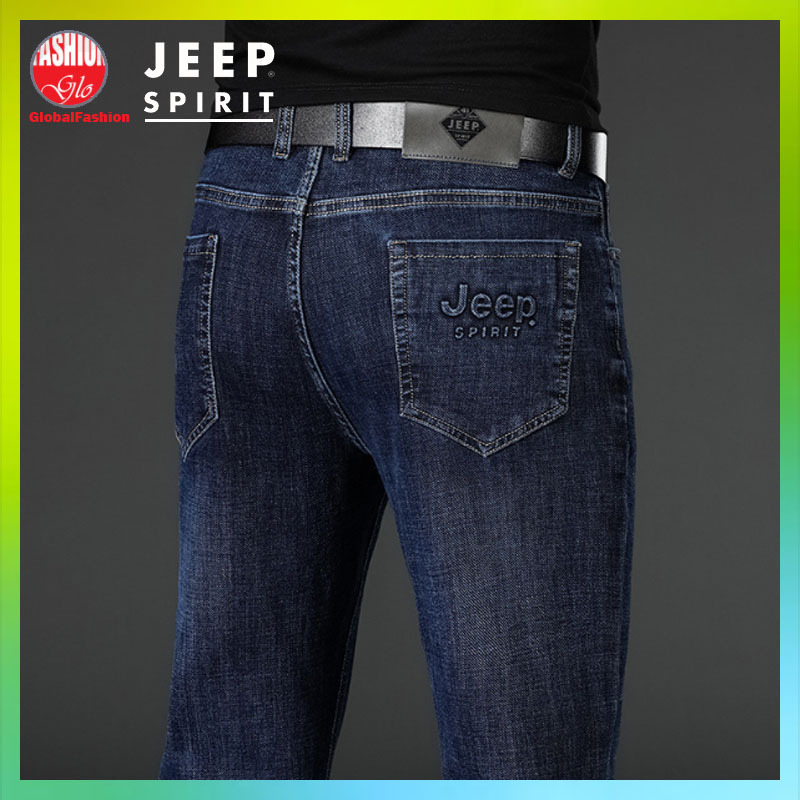 JEEP SPIRIT Men Jeans Lelaki Straight Cut Denim Jeans Man Seluar Jeans Lelaki Slim Fit Black Jeans Blue Jeans Global Fashion